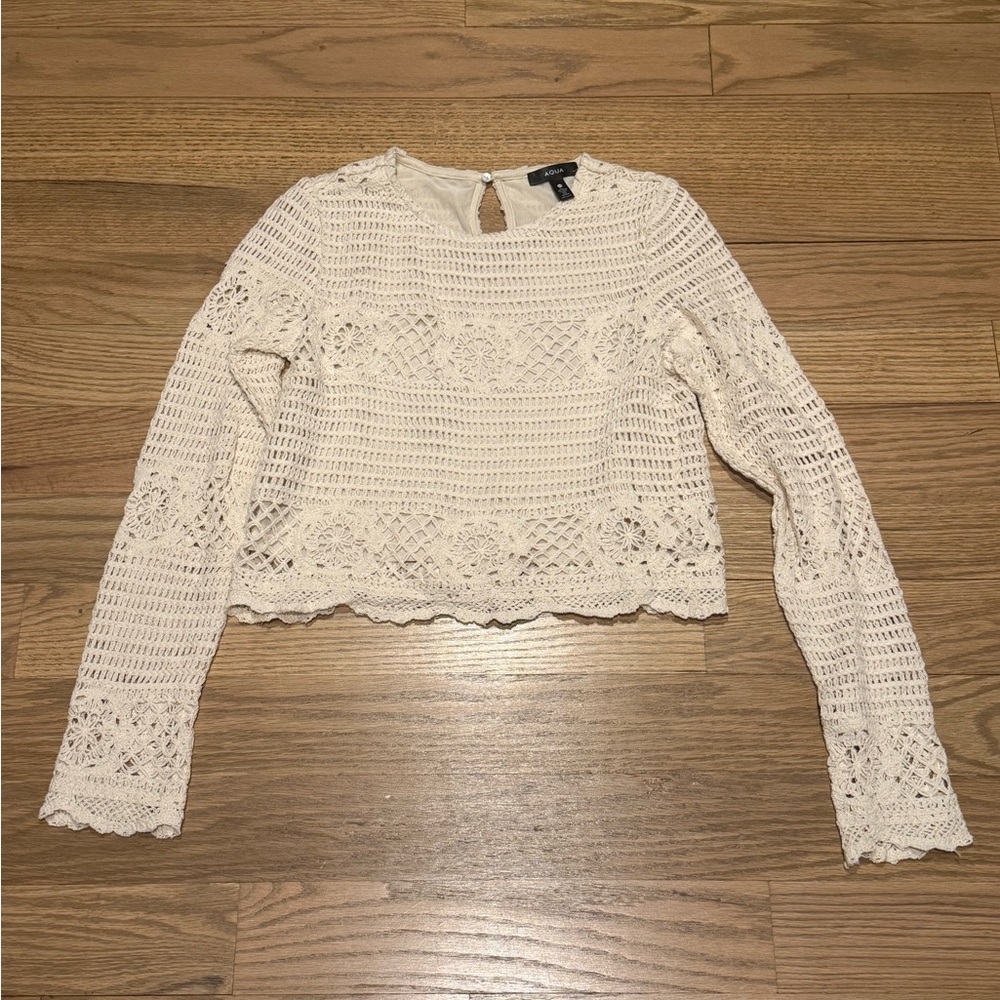 Aqua Cream Lace Blouse